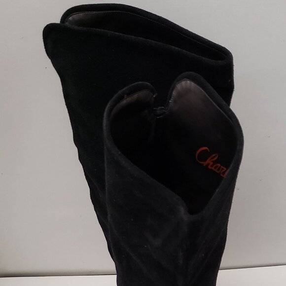Charles Jourdan: Women's Black Suede Boot, Size 7B - Picture 3 of 15
